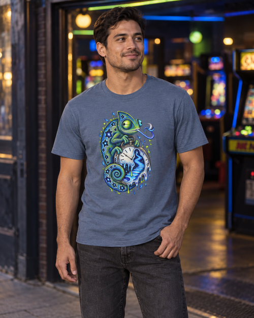 Borrowed Seconds | Heather Indigo Psychedelic Pop Surrealism Unisex T-Shirt