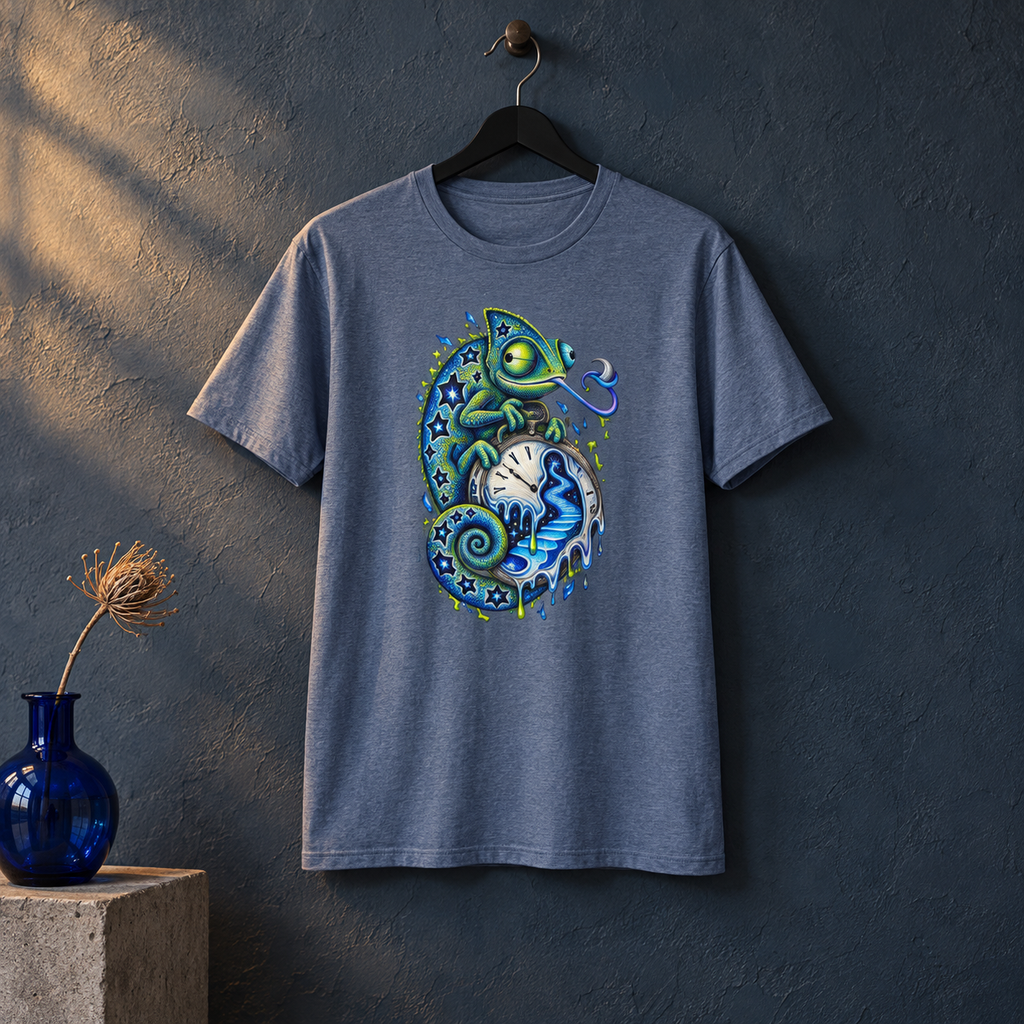 Borrowed Seconds | Heather Indigo Psychedelic Pop Surrealism Unisex T-Shirt