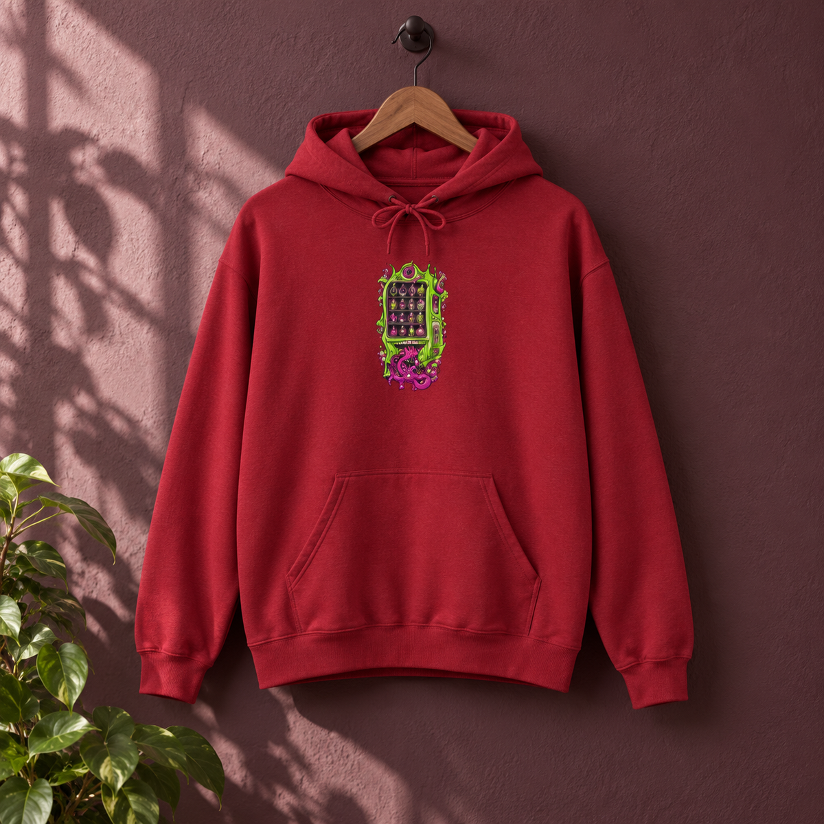 Dream Dispenser | Antique Cherry Red Psychedelic Pop Surrealism Unisex Hooded Sweatshirt