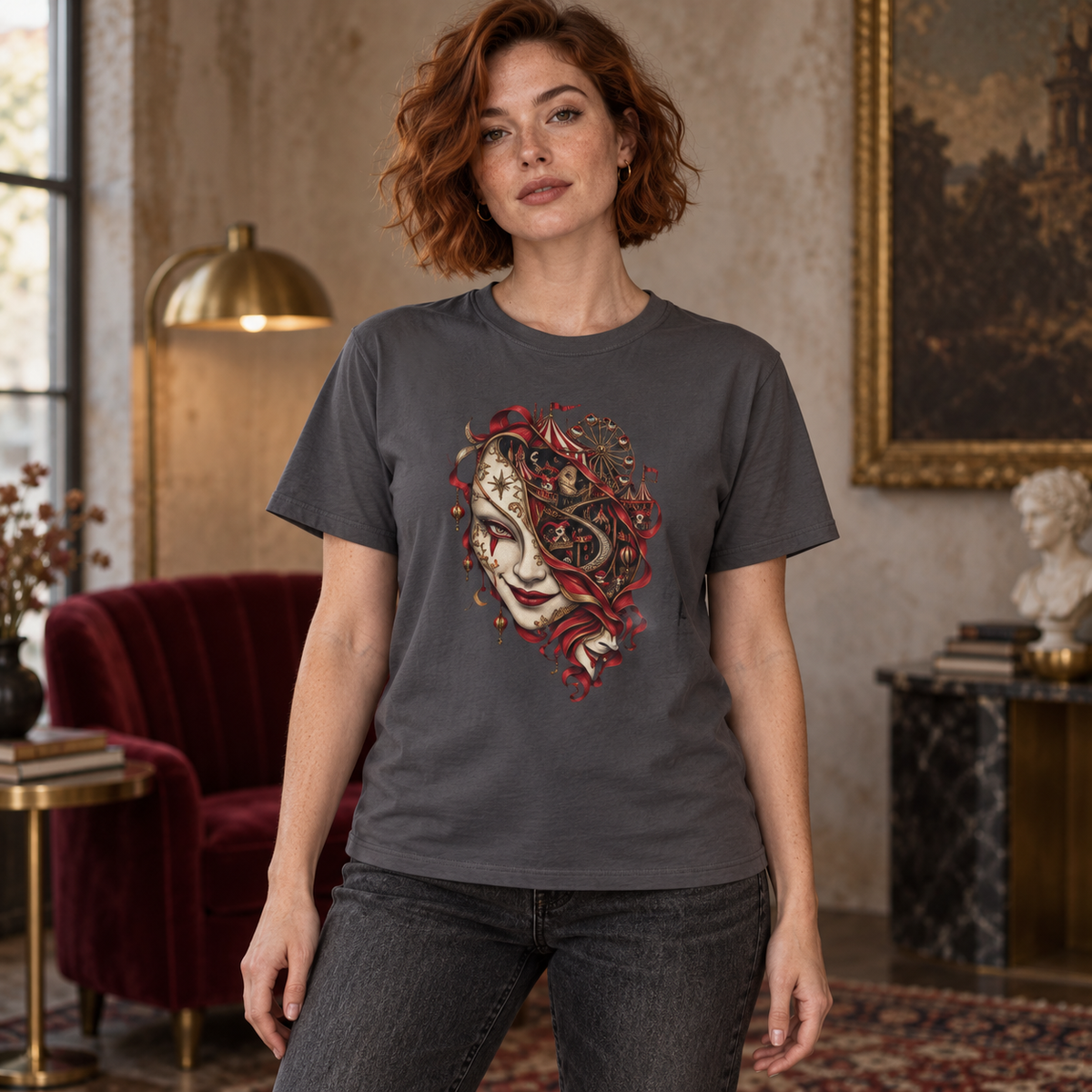 Carnival Within | Charcoal Psychedelic Pop Surrealism Unisex T-Shirt