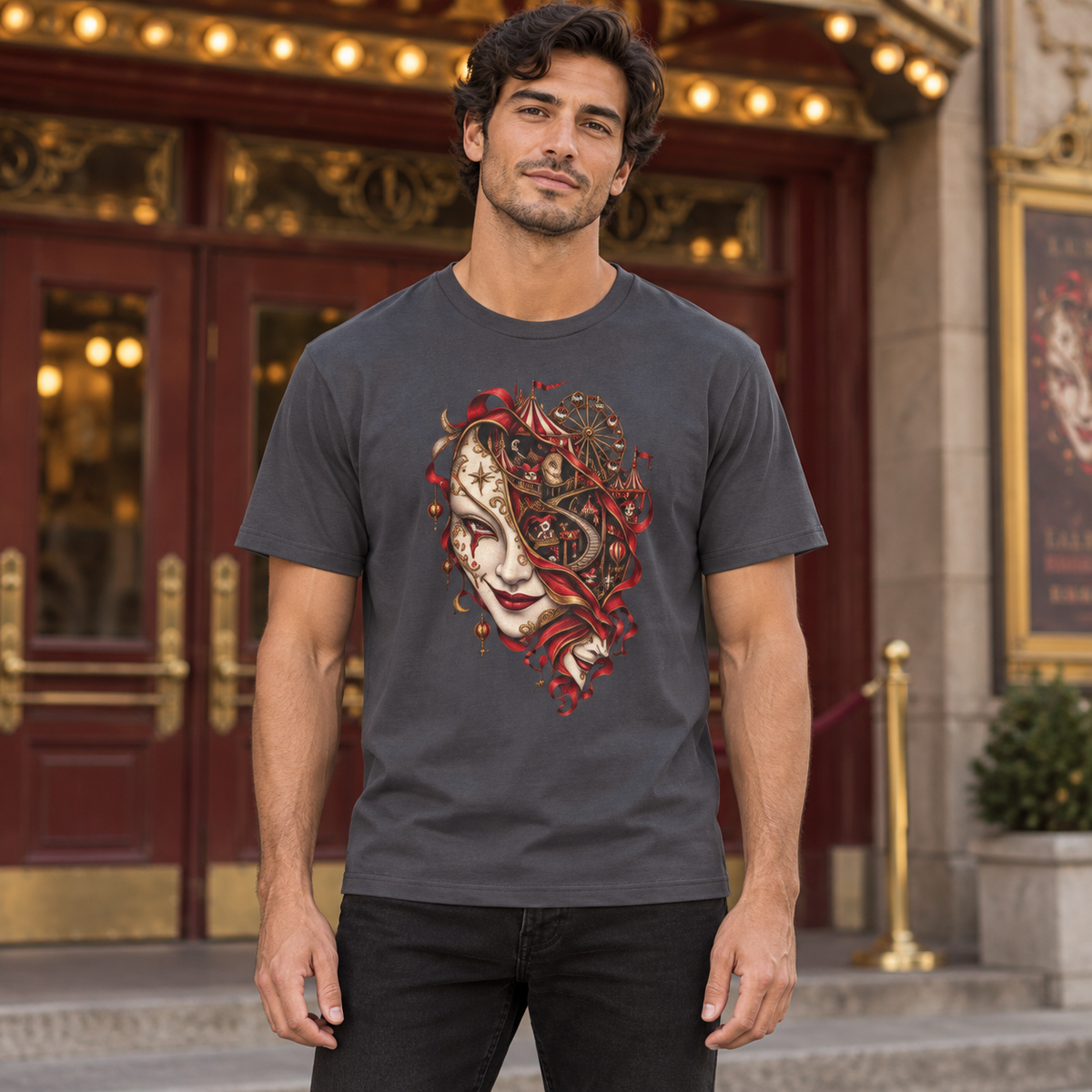 Carnival Within | Charcoal Psychedelic Pop Surrealism Unisex T-Shirt