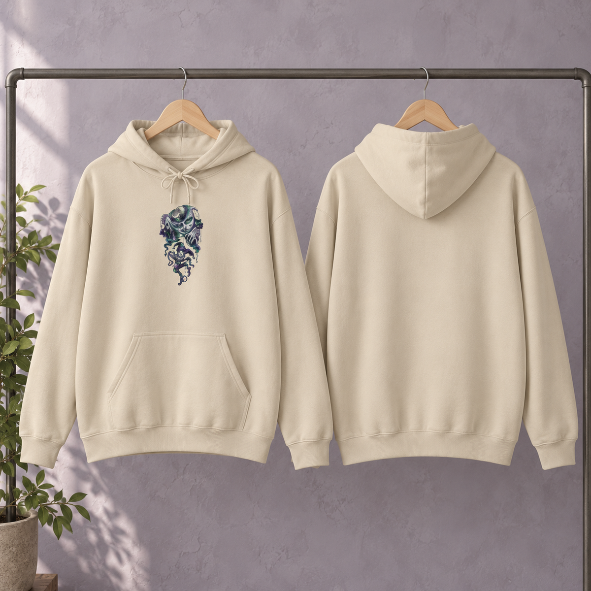 Lunar Marionette | Sand Psychedelic Pop Surrealism Unisex Hooded Sweatshirt