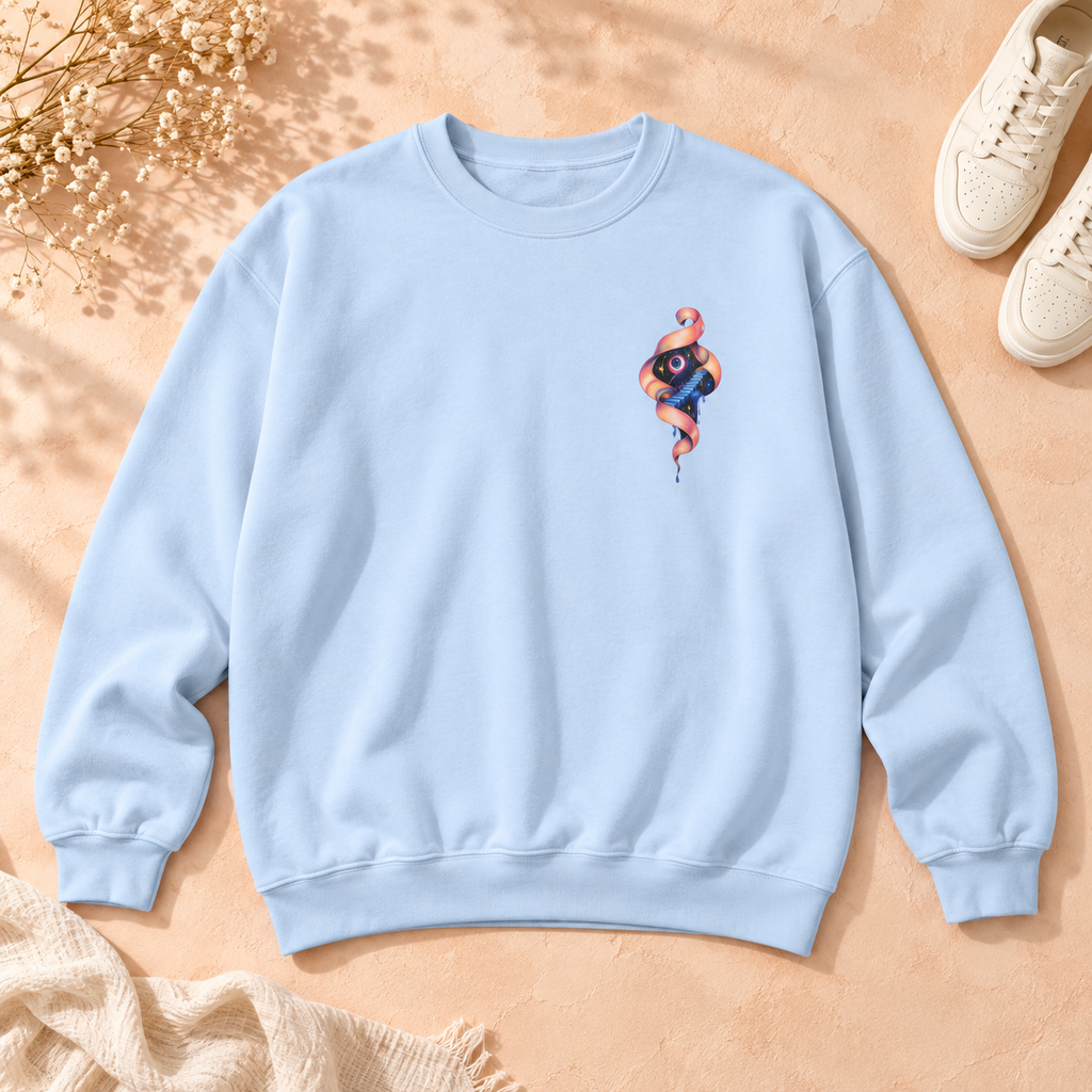 Inside Out | Light Blue Psychedelic Pop Surrealism Unisex Crew Neck Sweatshirt