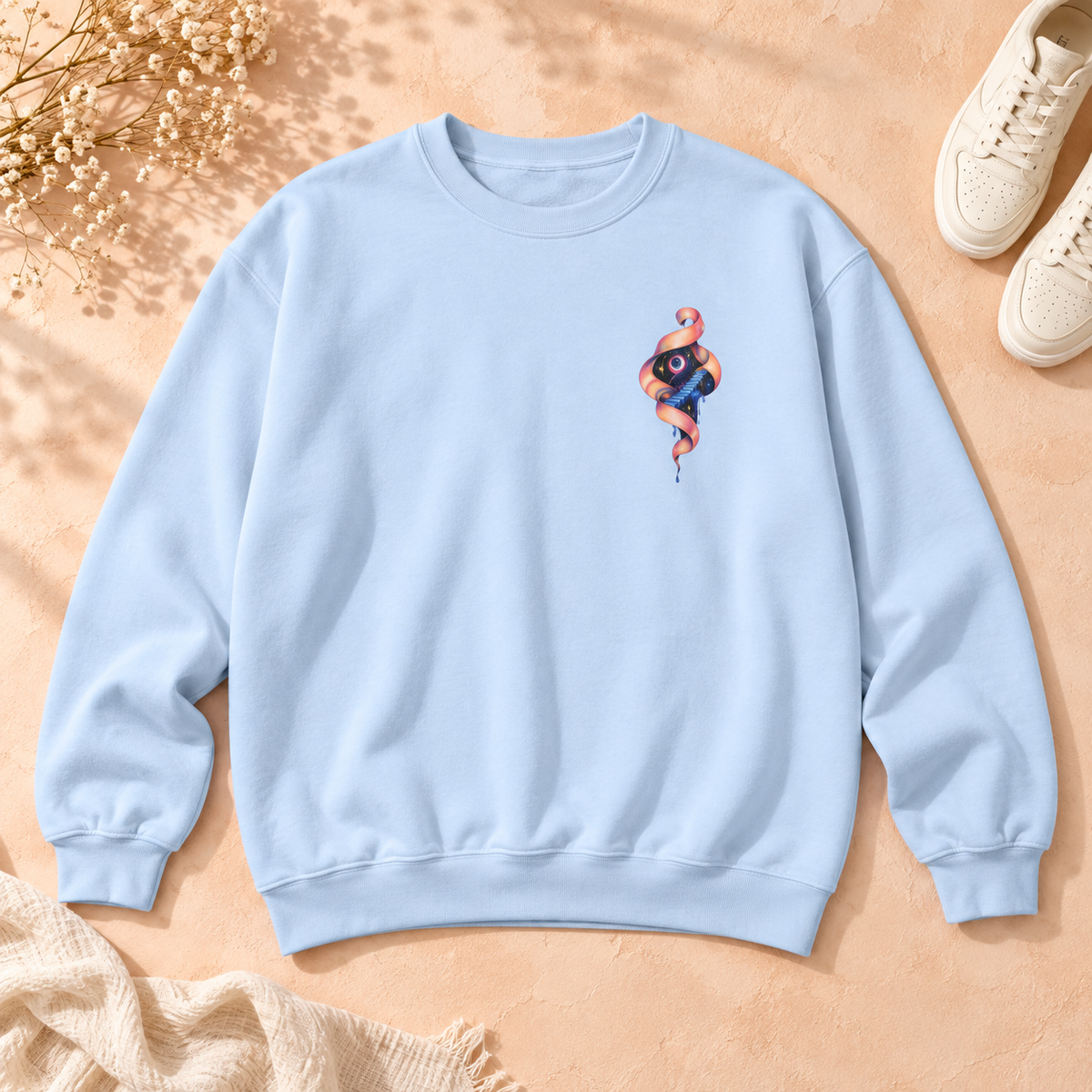 Inside Out | Light Blue Psychedelic Pop Surrealism Unisex Crew Neck Sweatshirt