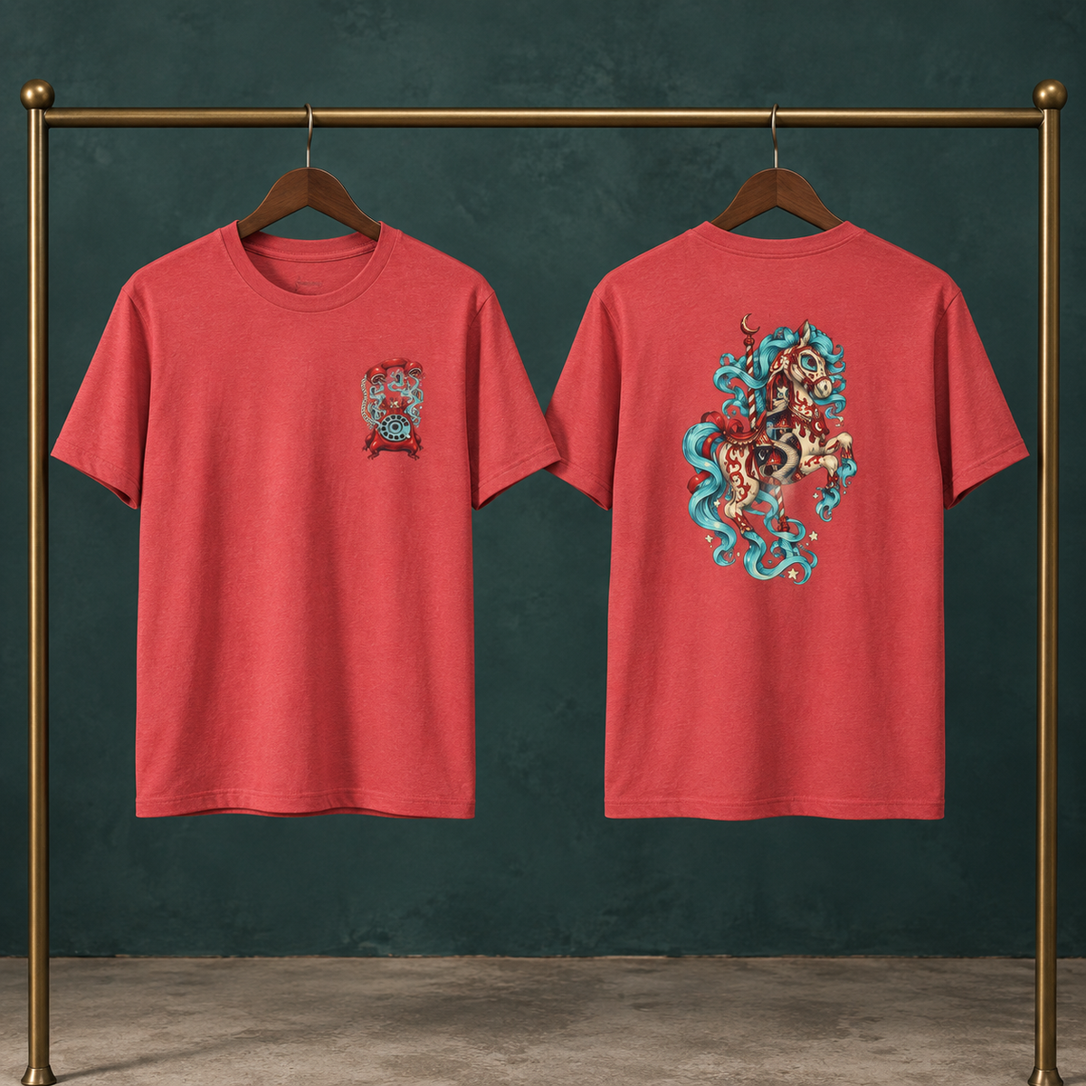 Endless Ride | Heather Red Psychedelic Pop Surrealism Unisex T-Shirt