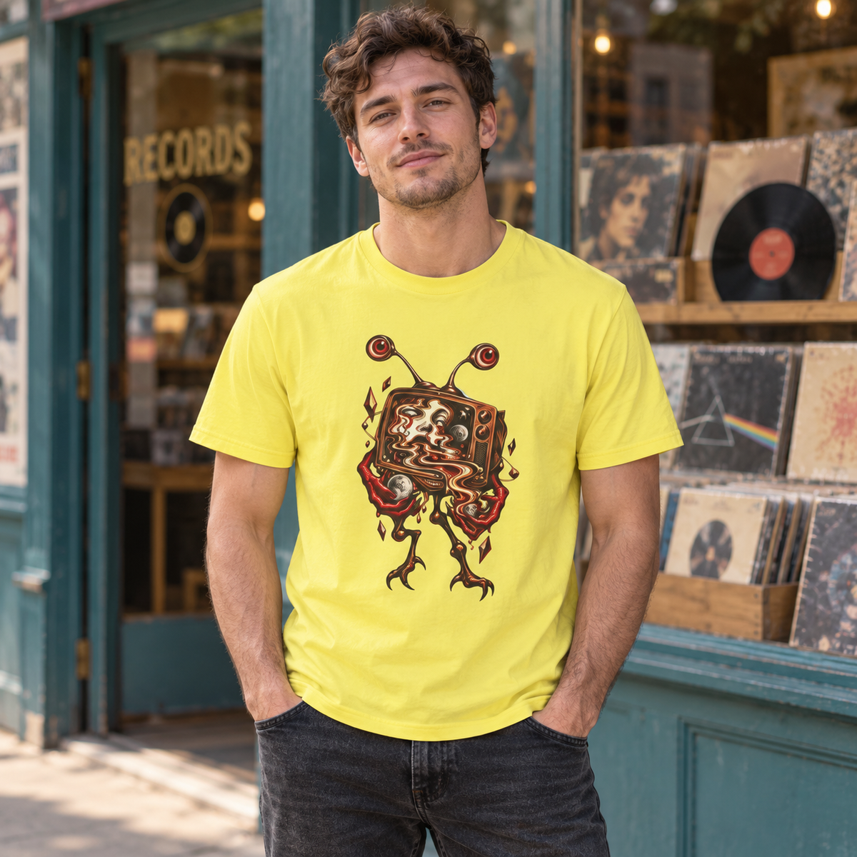 Static Oracle | Cornsilk Psychedelic Pop Surrealism Unisex T-Shirt