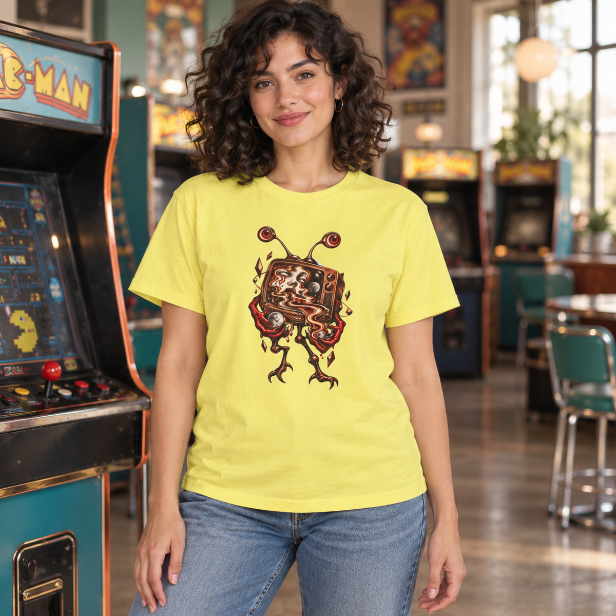 Static Oracle | Cornsilk Psychedelic Pop Surrealism Unisex T-Shirt
