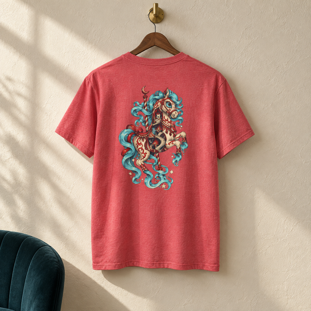 Endless Ride | Heather Red Psychedelic Pop Surrealism Unisex T-Shirt